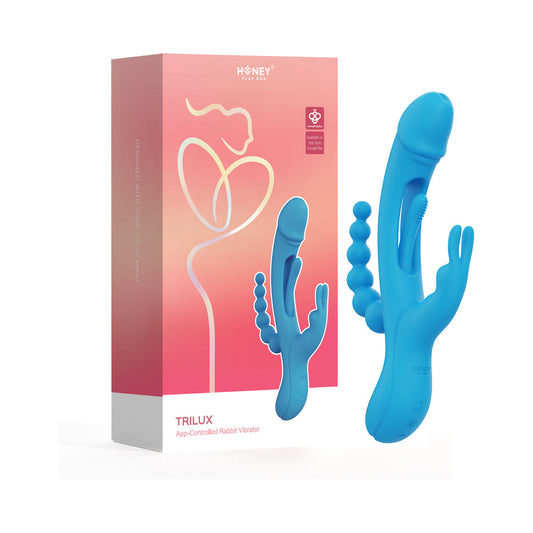 Honey Play Box Trilux Kinky Finger Rabbit Vibrator with Anal Beads – Blue