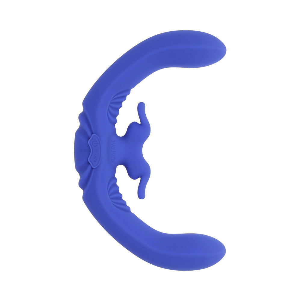 Evolved Lovebirds Rechargeable Silicone Remote-Controlled Dual-Ended Vibrator – Blue