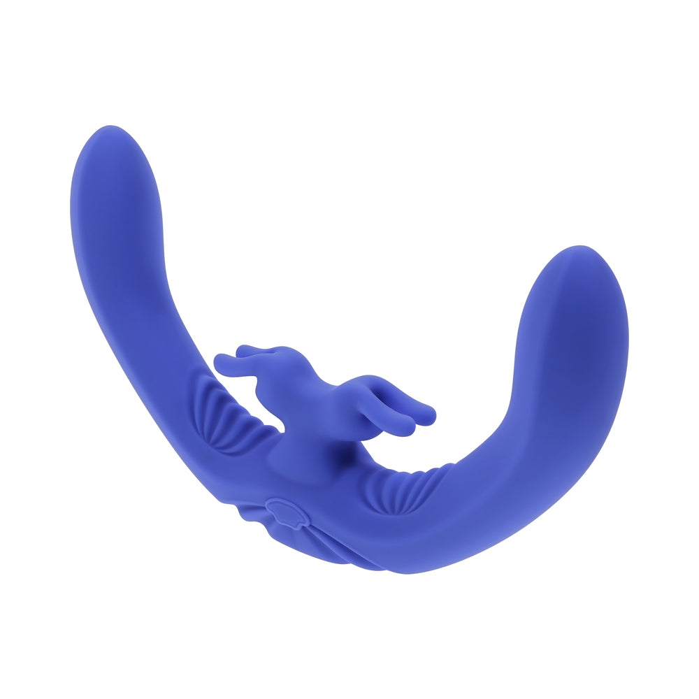 Evolved Lovebirds Rechargeable Silicone Remote-Controlled Dual-Ended Vibrator – Blue