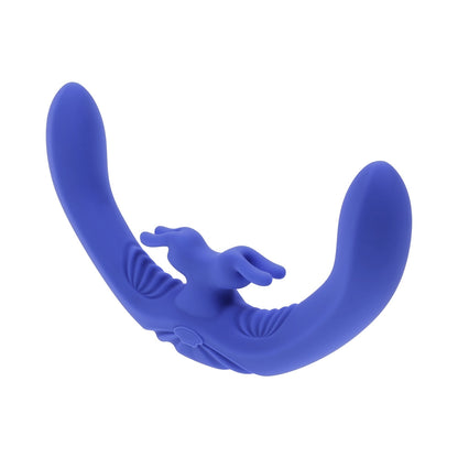 Evolved Lovebirds Rechargeable Silicone Remote-Controlled Dual-Ended Vibrator – Blue