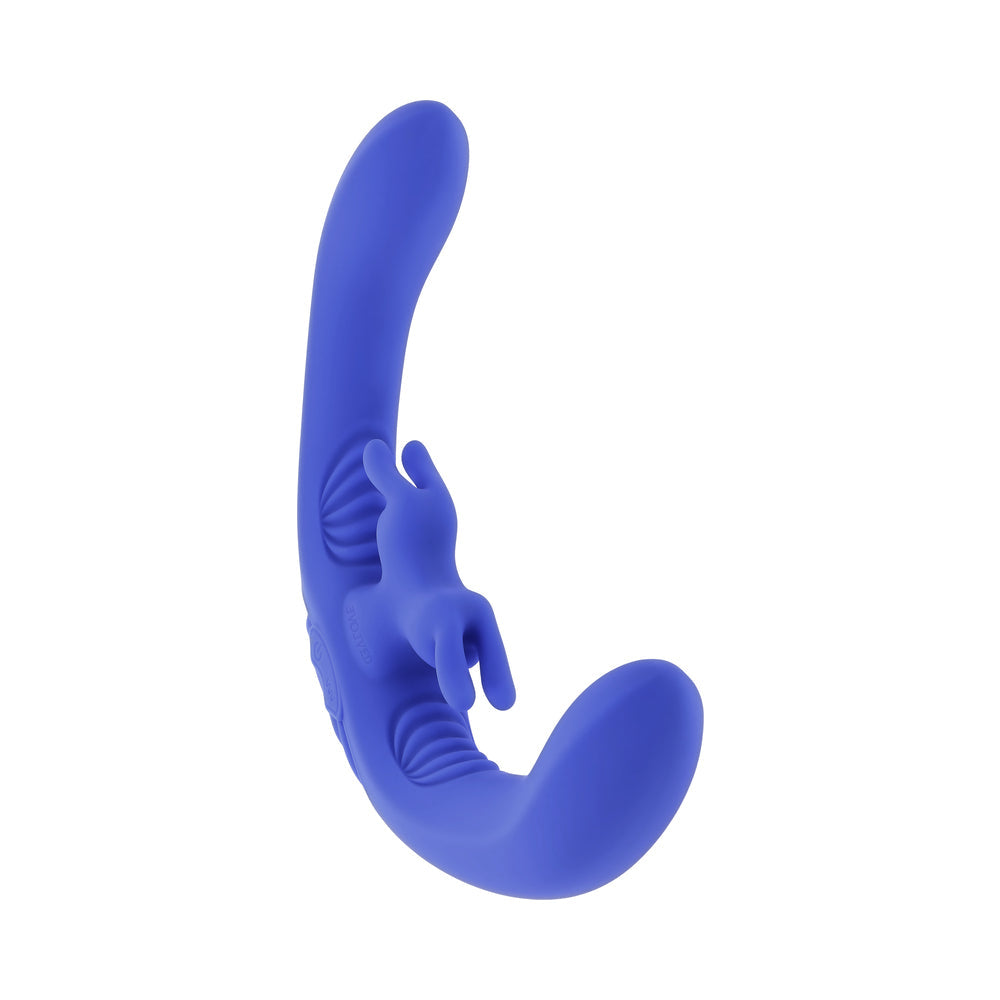 Evolved Lovebirds Rechargeable Silicone Remote-Controlled Dual-Ended Vibrator – Blue