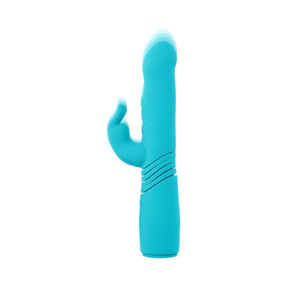 Evolved Bunny Hop Rechargeable Silicone Thrusting Rabbit Vibrator – Teal