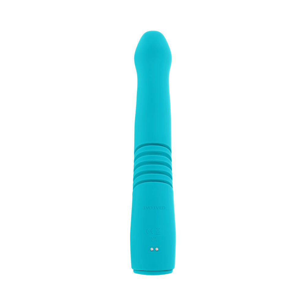 Evolved Bunny Hop Rechargeable Silicone Thrusting Rabbit Vibrator – Teal