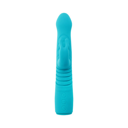 Evolved Bunny Hop Rechargeable Silicone Thrusting Rabbit Vibrator – Teal