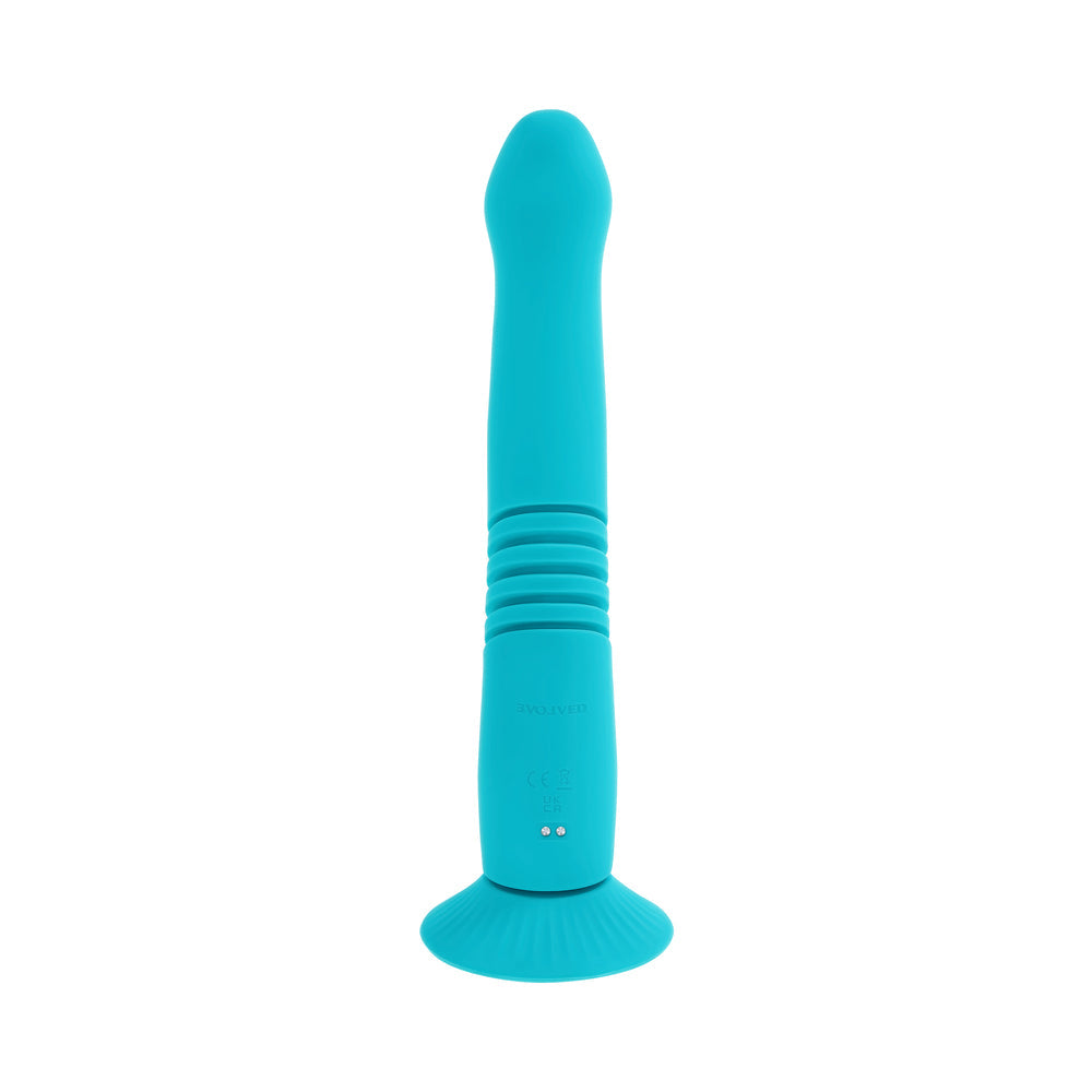Evolved Bunny Hop Rechargeable Silicone Thrusting Rabbit Vibrator – Teal