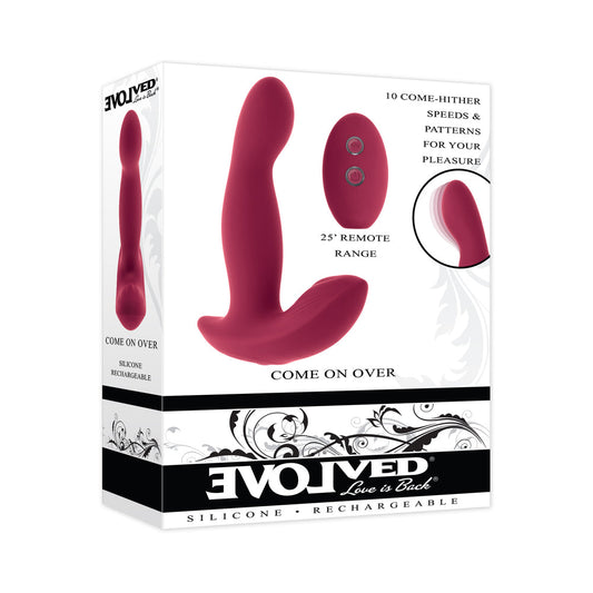 Evolved Come On Over Rechargeable Silicone Remote-Controlled Vibrator – Burgundy