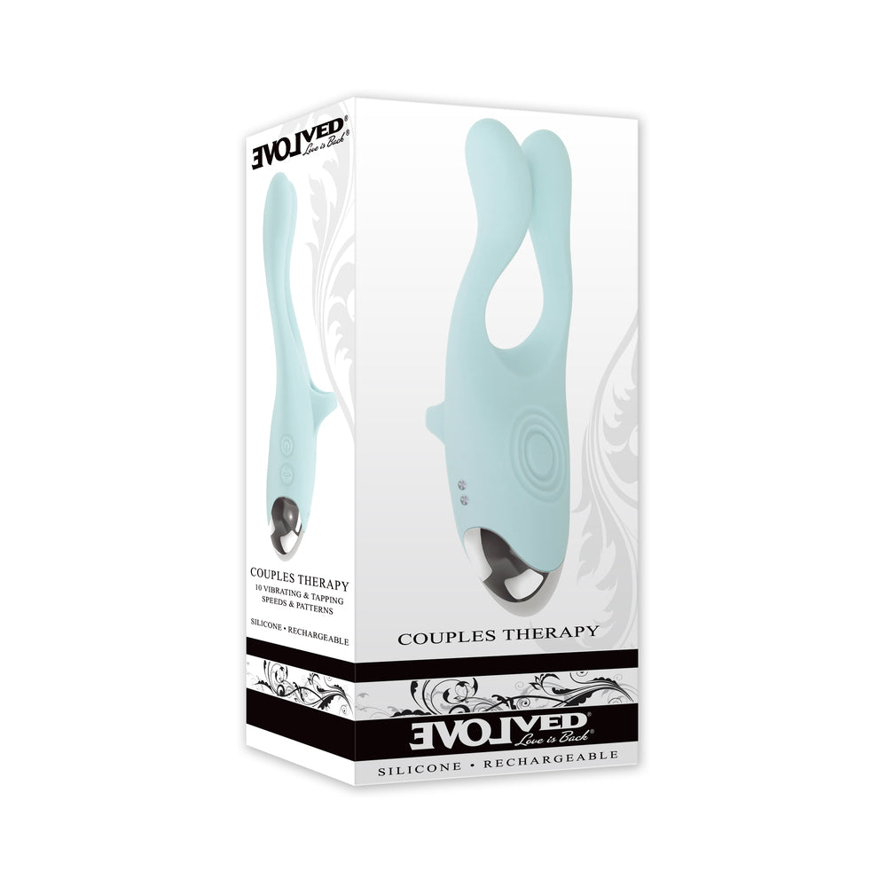 Evolved Couples Therapy Rechargeable Silicone Finger Vibrator with Tapping Function – Mint