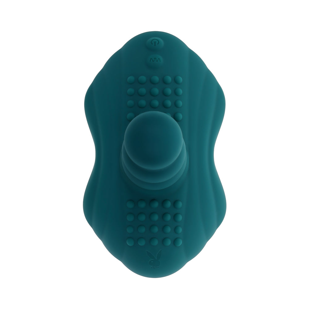 Playboy Have A Seat Rechargeable Silicone Remote-Controlled Vibrating Grind Pad - Deep Teal