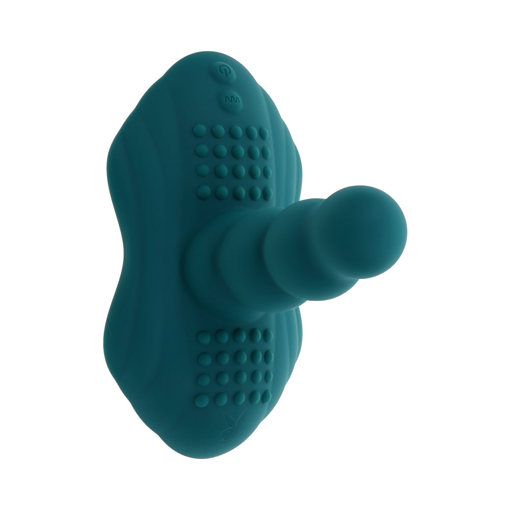 Playboy Have A Seat Rechargeable Silicone Remote-Controlled Vibrating Grind Pad - Deep Teal