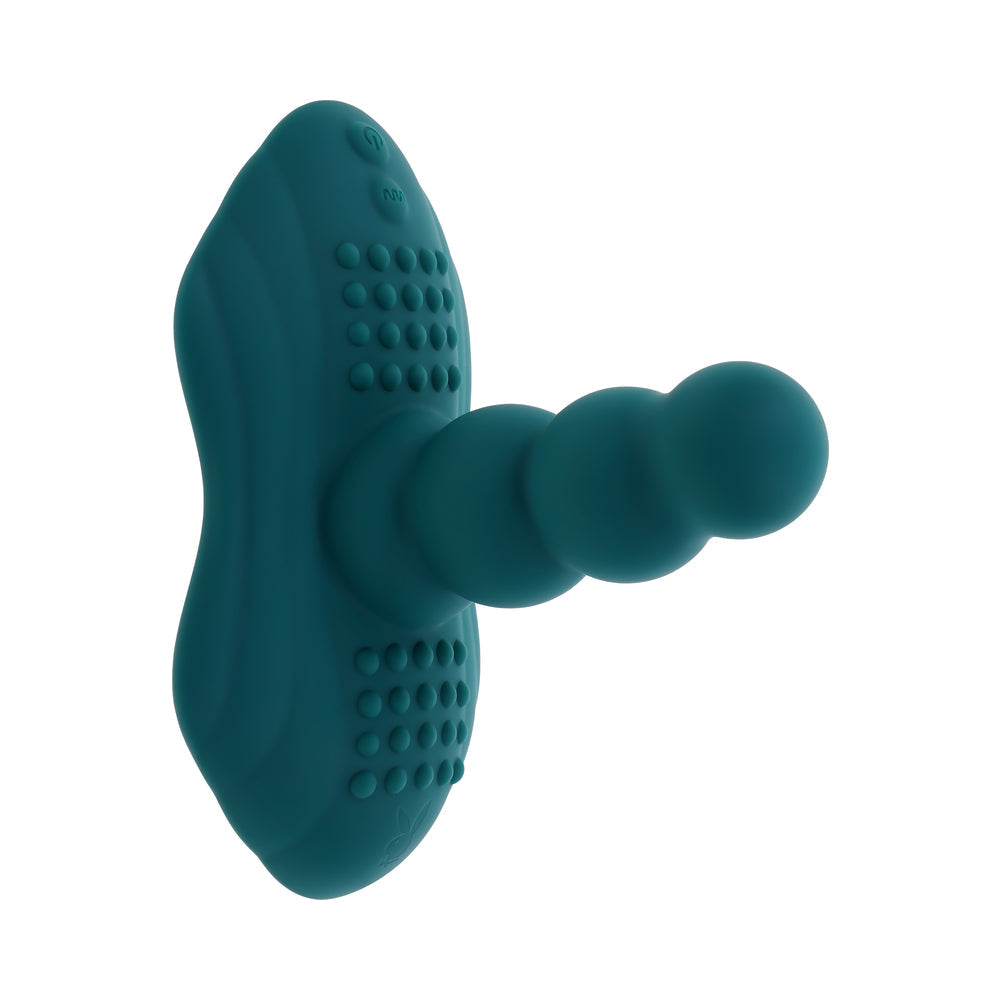 Playboy Have A Seat Rechargeable Silicone Remote-Controlled Vibrating Grind Pad - Deep Teal