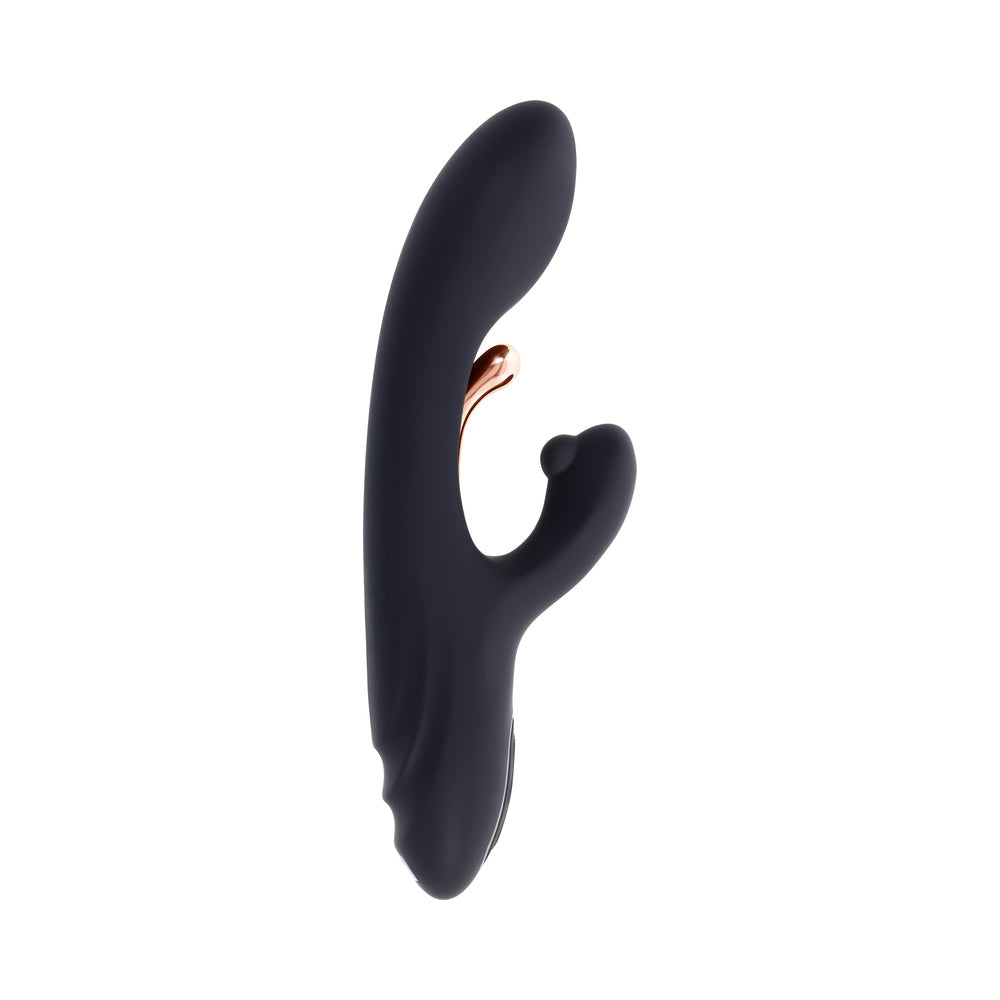 Playboy Aureus Rechargeable Silicone Rabbit Vibrator – Black – G-Spot Stimulation