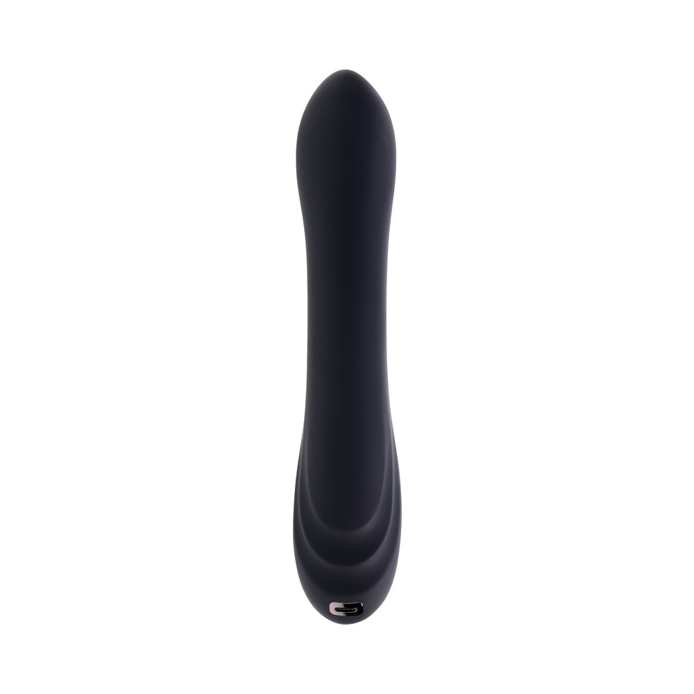 Playboy Aureus Rechargeable Silicone Rabbit Vibrator – Black – G-Spot Stimulation