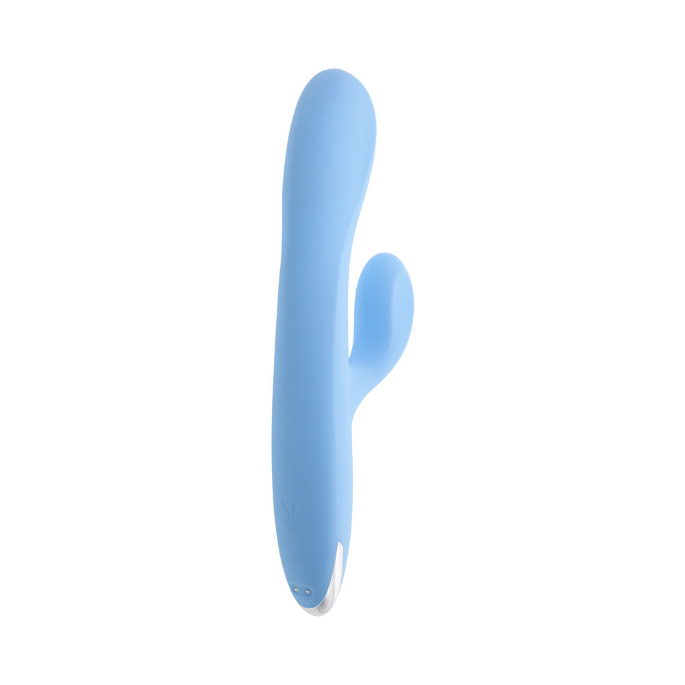 Playboy Up & Away Rechargeable Silicone Rabbit Vibrator – Blue