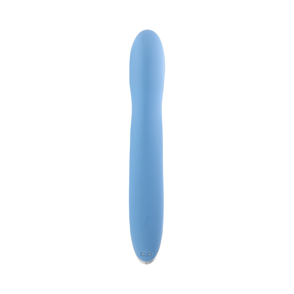 Playboy Up & Away Rechargeable Silicone Rabbit Vibrator – Blue