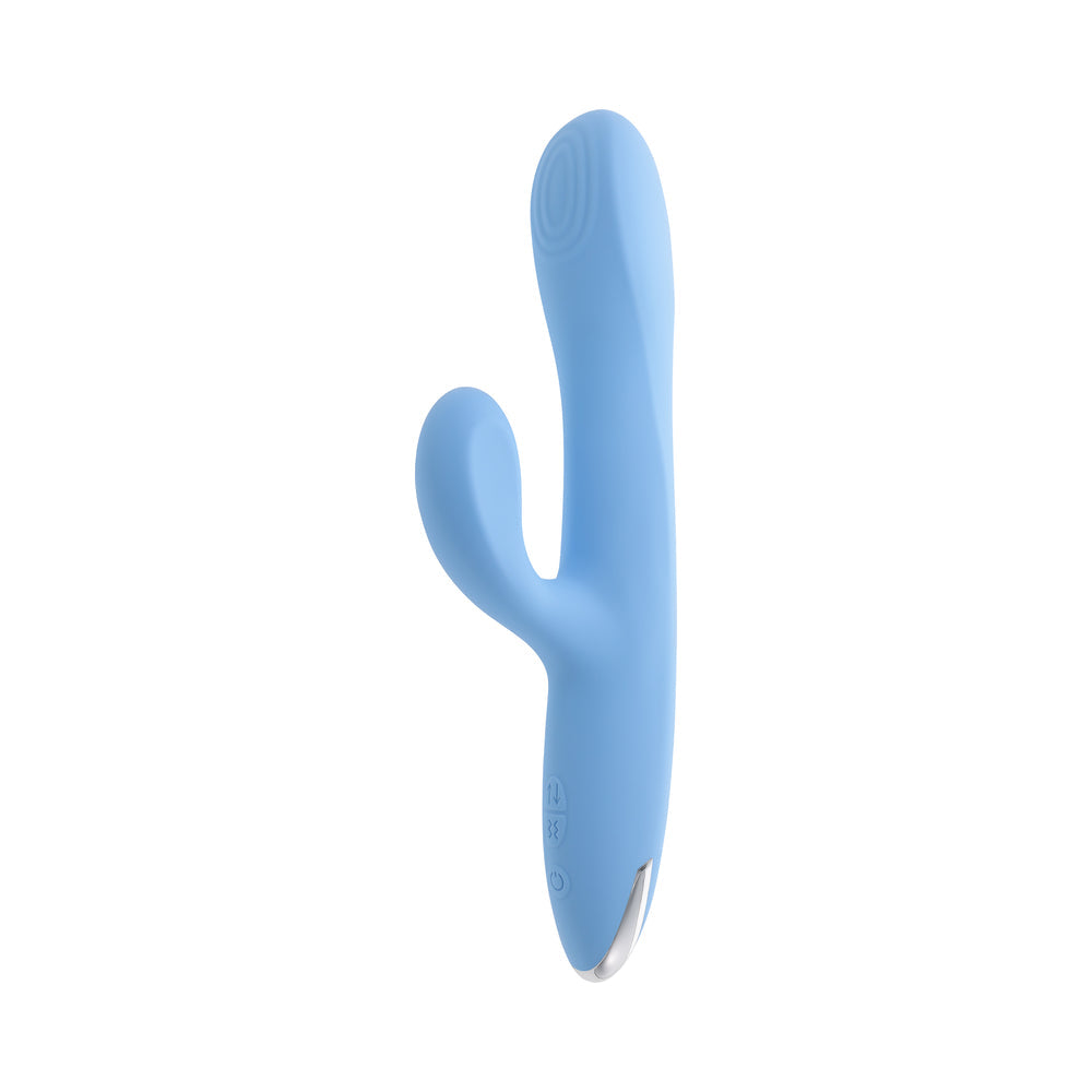 Playboy Up & Away Rechargeable Silicone Rabbit Vibrator – Blue
