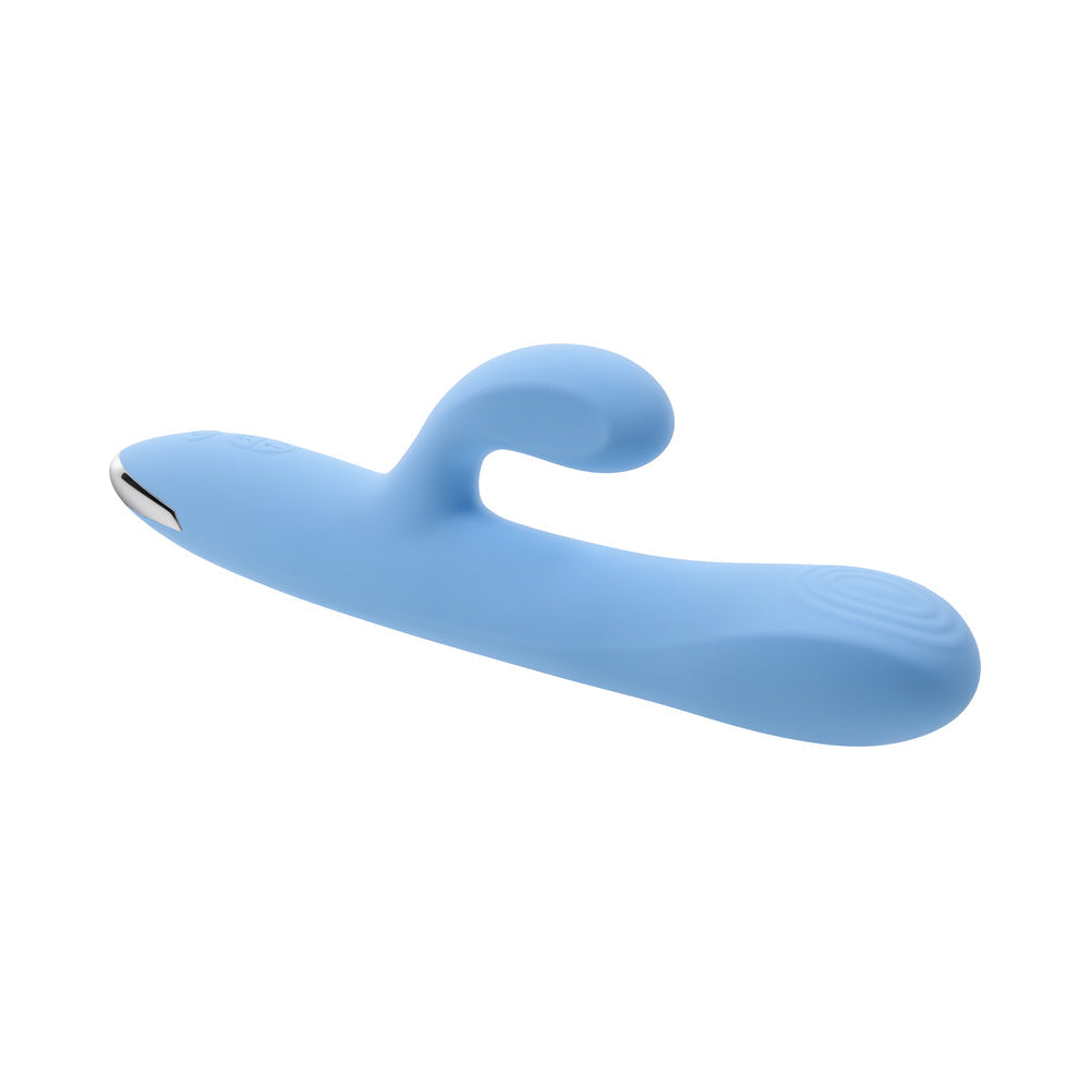 Playboy Up & Away Rechargeable Silicone Rabbit Vibrator – Blue