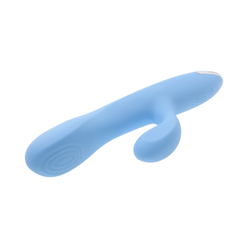 Playboy Up & Away Rechargeable Silicone Rabbit Vibrator – Blue