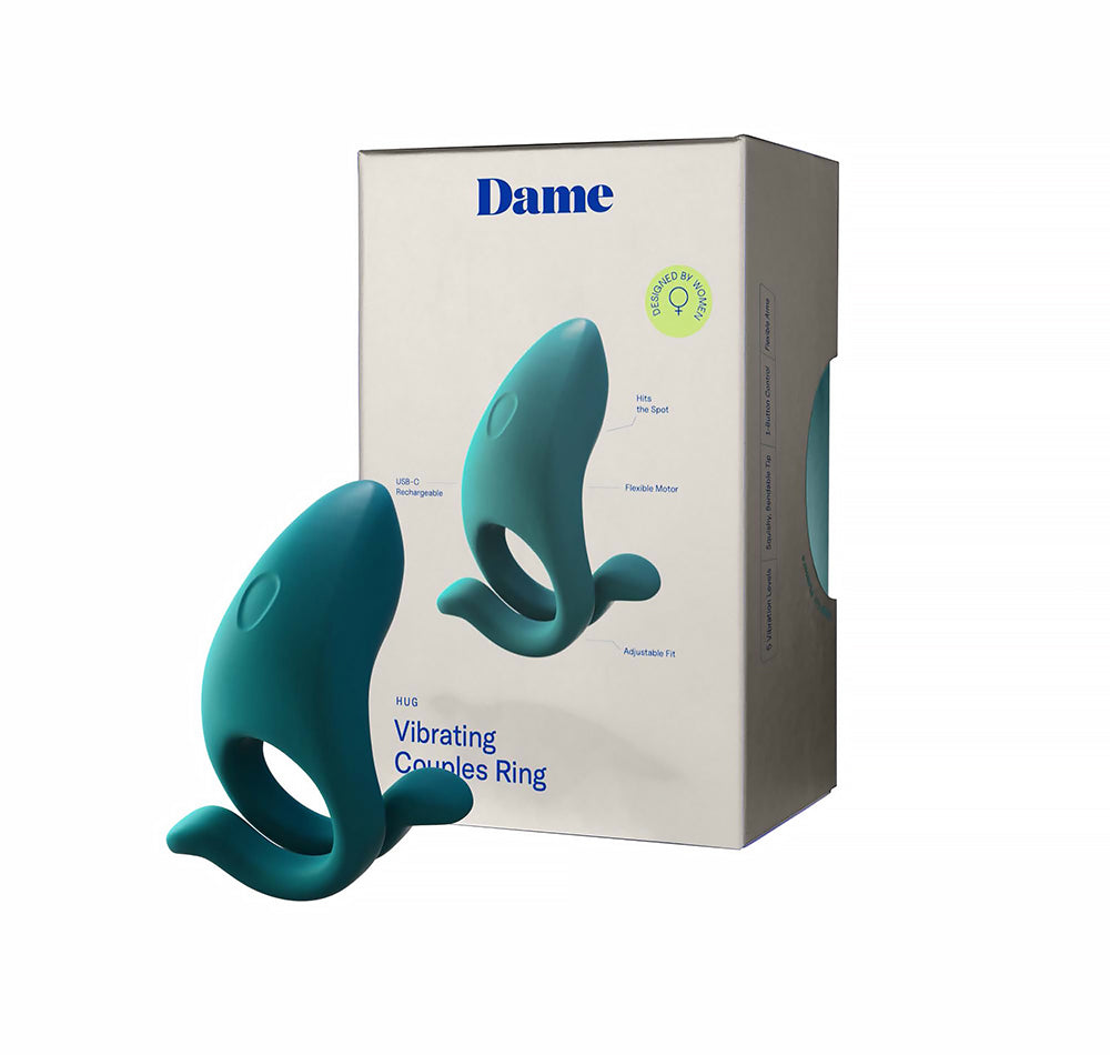 Dame Hug Vibrating Couples Ring – Teal