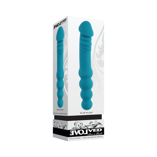 Evolved Flip Flop Rechargeable Dual-Ended Vibrator – Teal