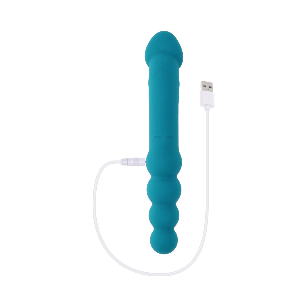 Evolved Flip Flop Rechargeable Dual-Ended Vibrator – Teal