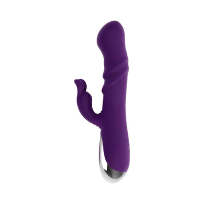Playboy Bunny Punch Rechargeable Silicone Rabbit Vibrator with Twirling G-Spot Head - Purple