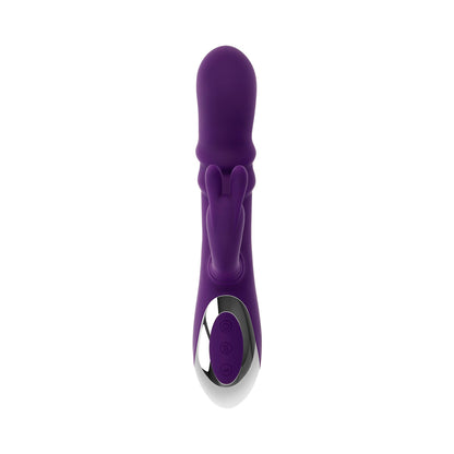 Playboy Bunny Punch Rechargeable Silicone Rabbit Vibrator with Twirling G-Spot Head - Purple