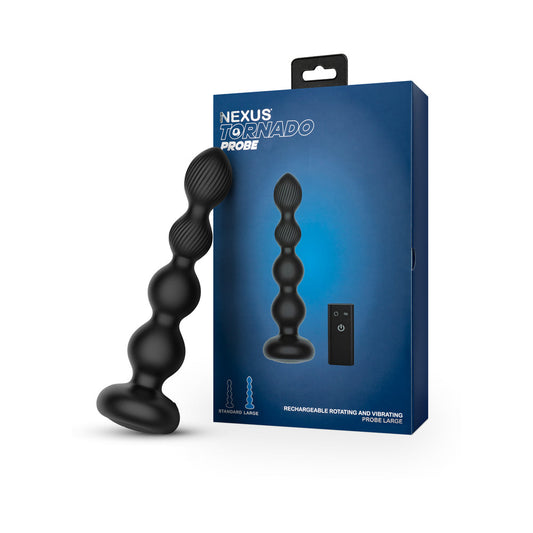 Nexus Tornado Probe Large Rotating and Vibrating Probe with Remote Control – Black
