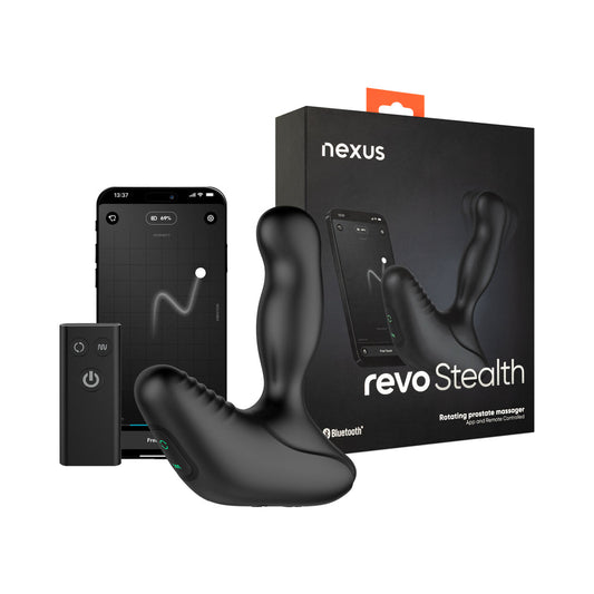Nexus Revo Stealth App Enabled Rotating and Vibrating Remote Control Prostate Massager - Black