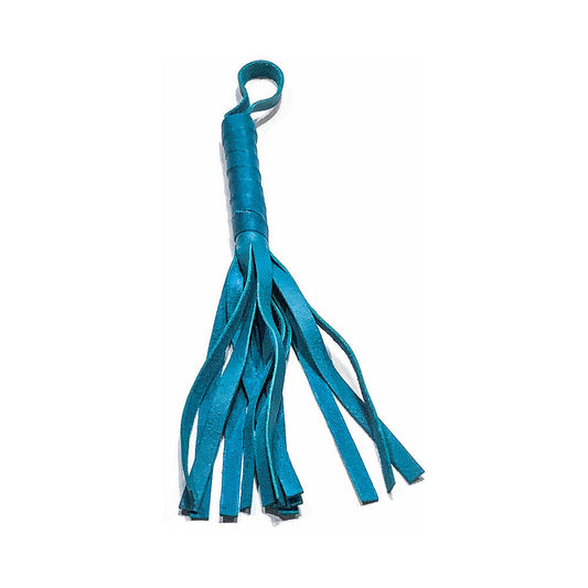 Foxtails Soft Flogger 12 in. – Teal/Turquoise/Aqua Leather Flogger