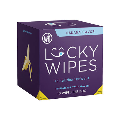 Sweetums Lucky Wipes Banana Flavor 10-Pack – Intimate Wipes for Men