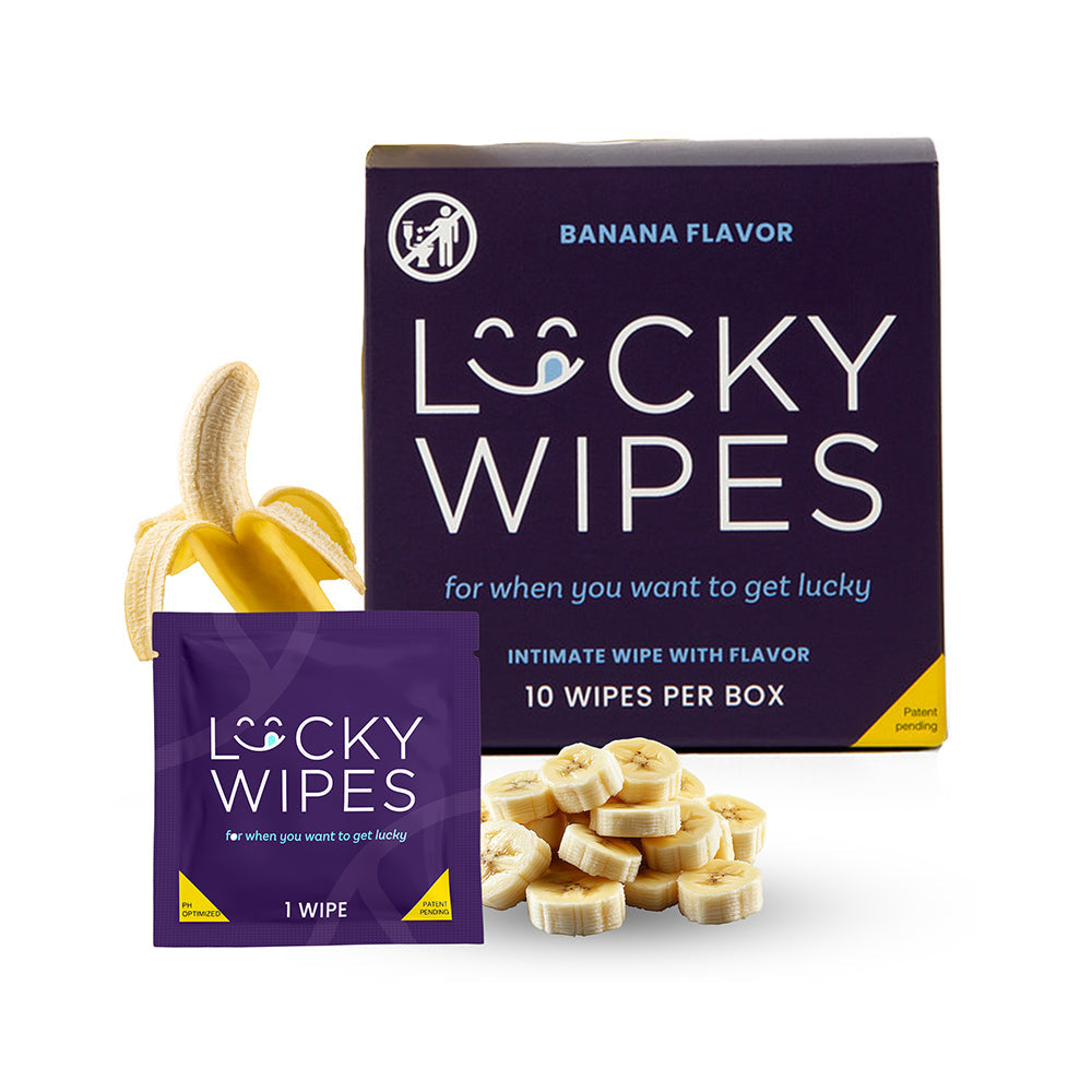 Sweetums Lucky Wipes Banana Flavor 10-Pack – Intimate Wipes for Men