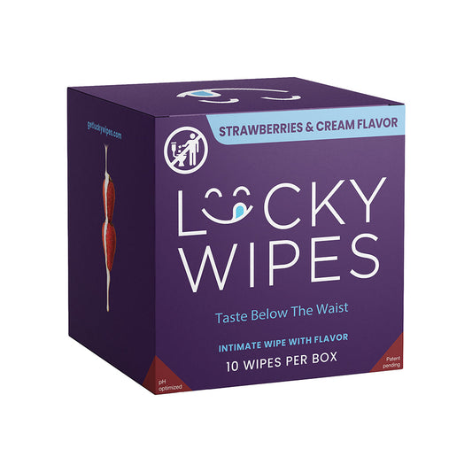 Sweetums Lucky Wipes Strawberries & Cream Flavor Intimate Wipes – 10-Pack