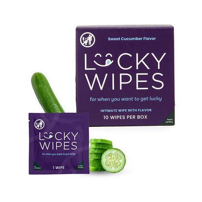 Sweetums Lucky Wipes Cucumber Flavor – 10-Pack Intimate Wipes