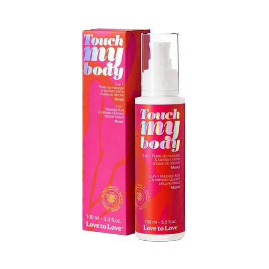 Love to Love Touch My Body 2-in-1 Massage Fluid & Intimate Lubricant – Monoi, 3.3 oz