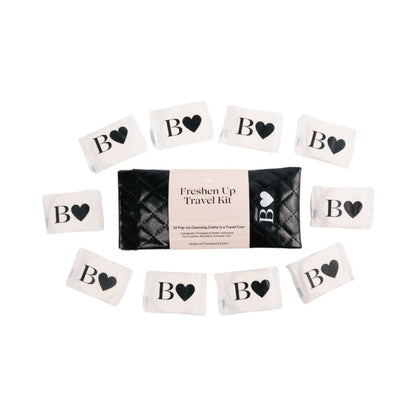 Beloved Freshen Up Travel Kit – Intimate Care Cleansing Cloths with Luxe Quilted Bag