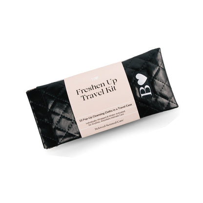 Beloved Freshen Up Travel Kit – Intimate Care Cleansing Cloths with Luxe Quilted Bag