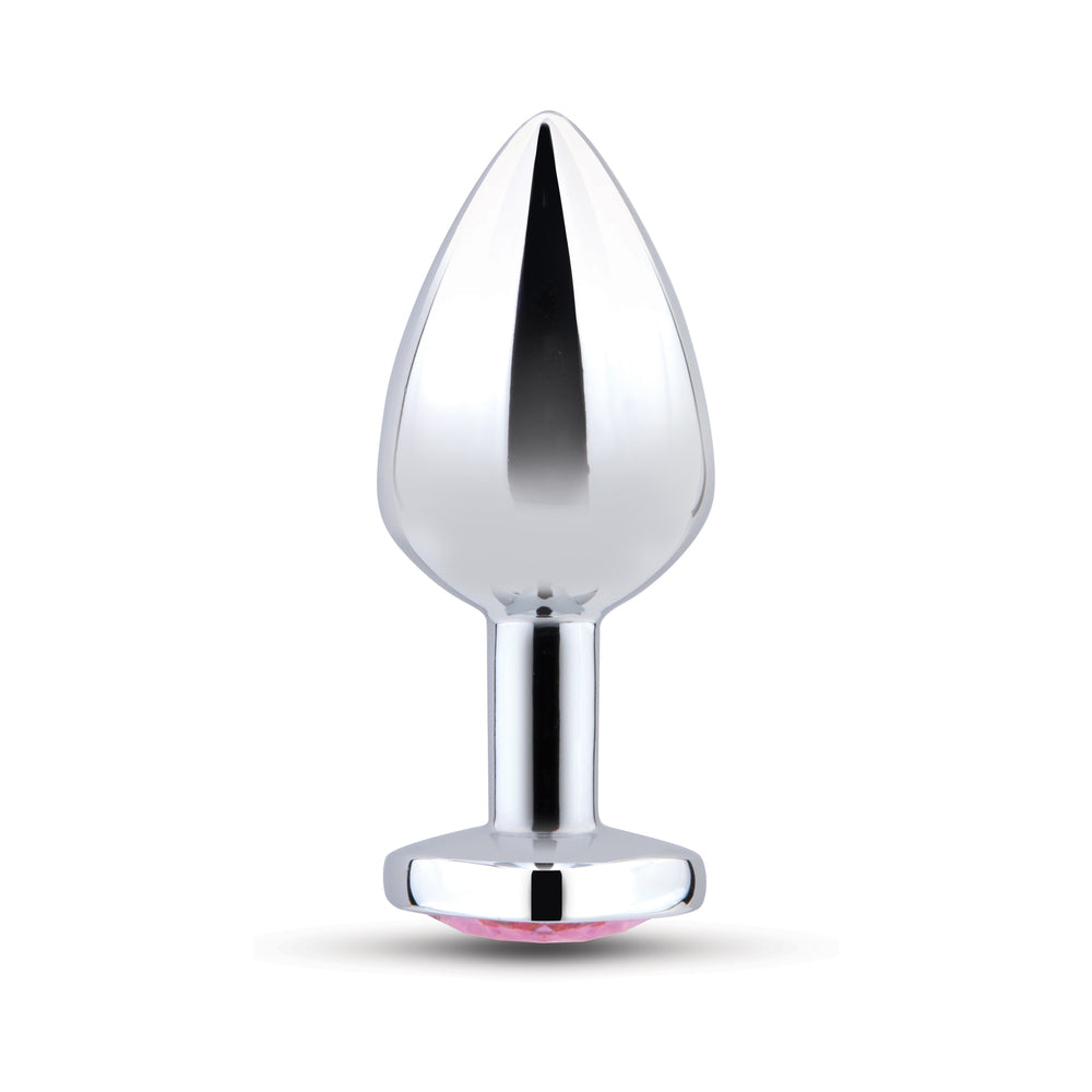 b-Vibe Jewel Heart Metal Butt Plug Training Set – Silver