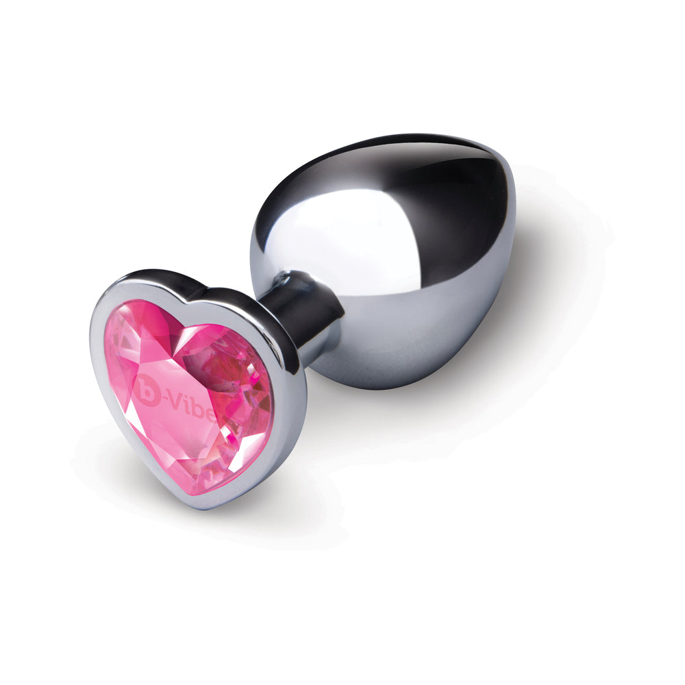b-Vibe Jewel Heart Metal Butt Plug Training Set – Silver