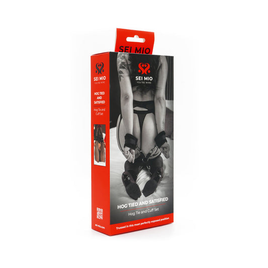 SEI MIO Hog Tied and Satisfied Hog Tie & Cuff Set - Black