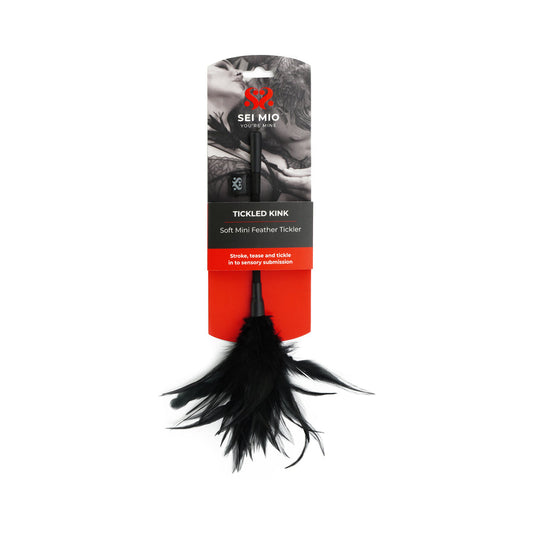 SEI MIO Tickled Kink Soft Mini Feather Tickler – Black
