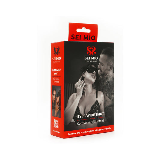 SEI MIO Eyes Wide Shut Soft Velvet Blindfold – Black