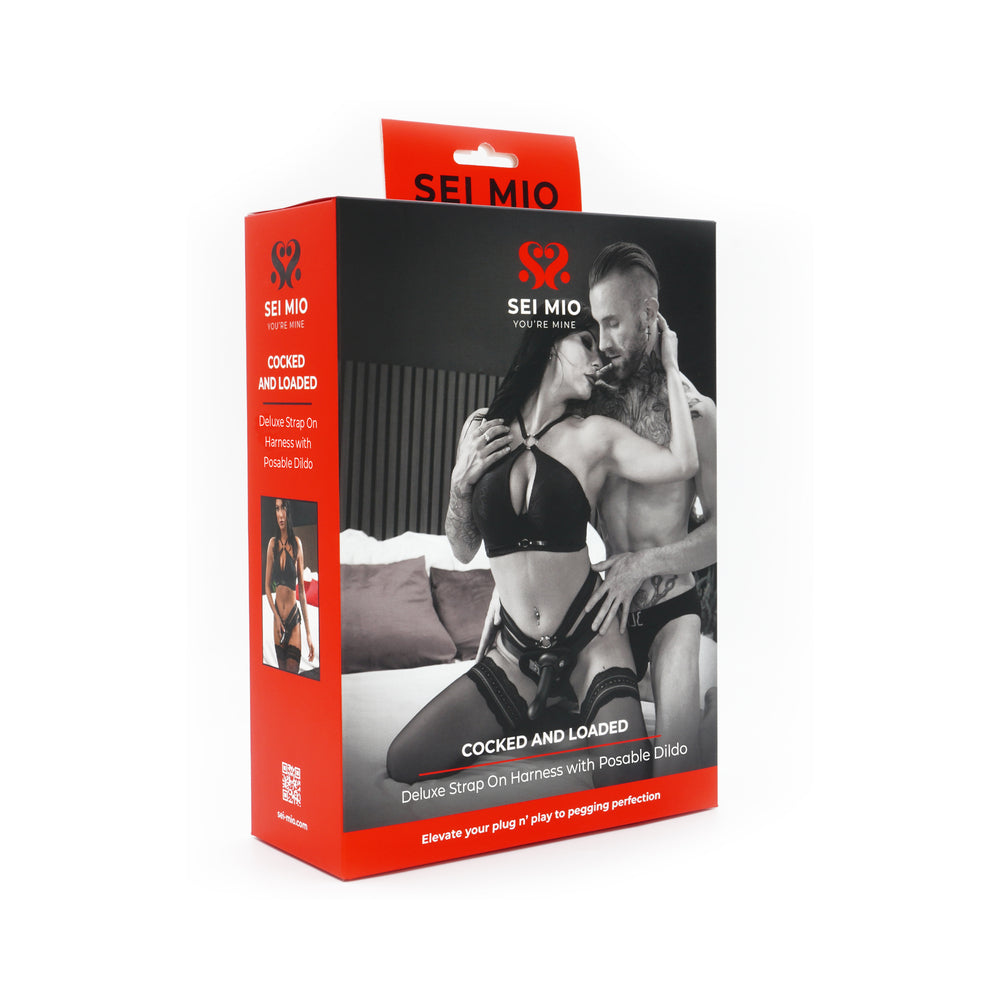 SEI MIO Cocked and Loaded Advanced Strap-On Harness with Posable Dildo – Black
