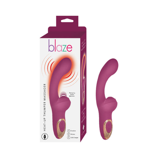 Nasstoys Heat-Up Thumper Massager – Purple – Rechargeable with Heating Feature