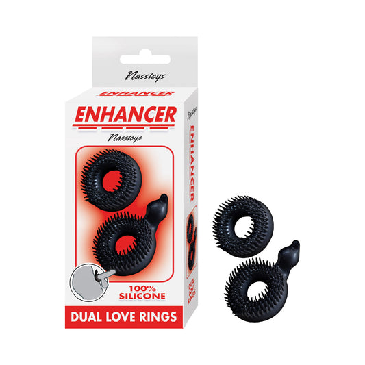 Nasstoys Enhancer Dual Love Rings – Black – Silicone Cock Rings