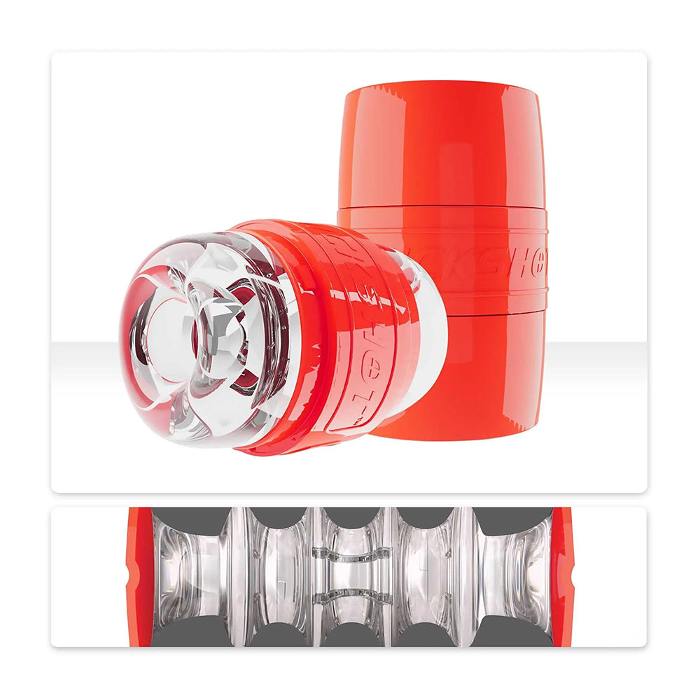 Adam's Quickshot by Fleshlight – Compact Male Stroker with Multi-Chambered Tunnel – Red