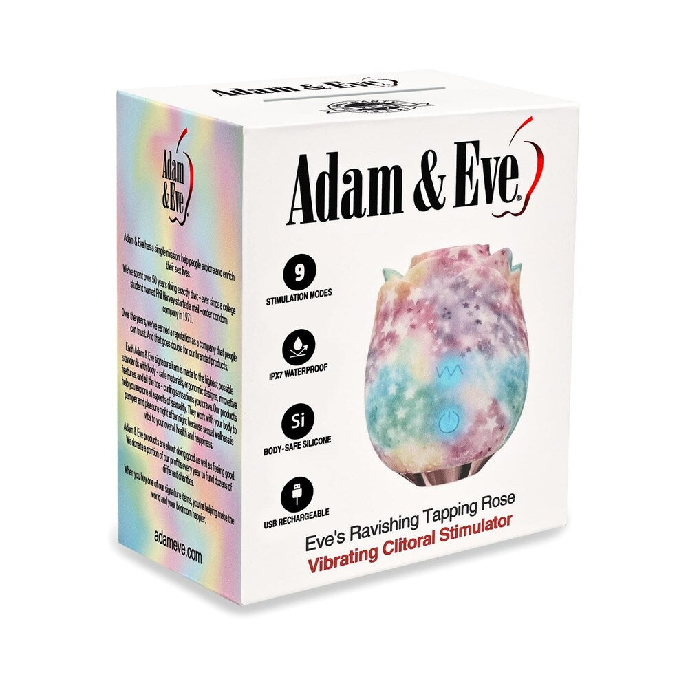 Adam & Eve Eve's Ravishing Rose Tapping Clitoral Stimulator - Rainbow