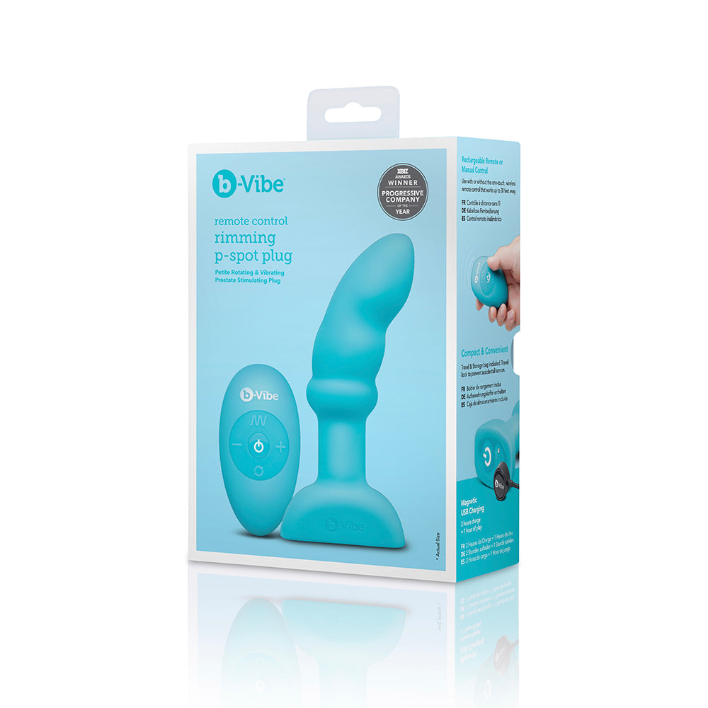 b-Vibe Remote Control Rimming P-Spot Plug – Blue – Prostate Stimulating Plug