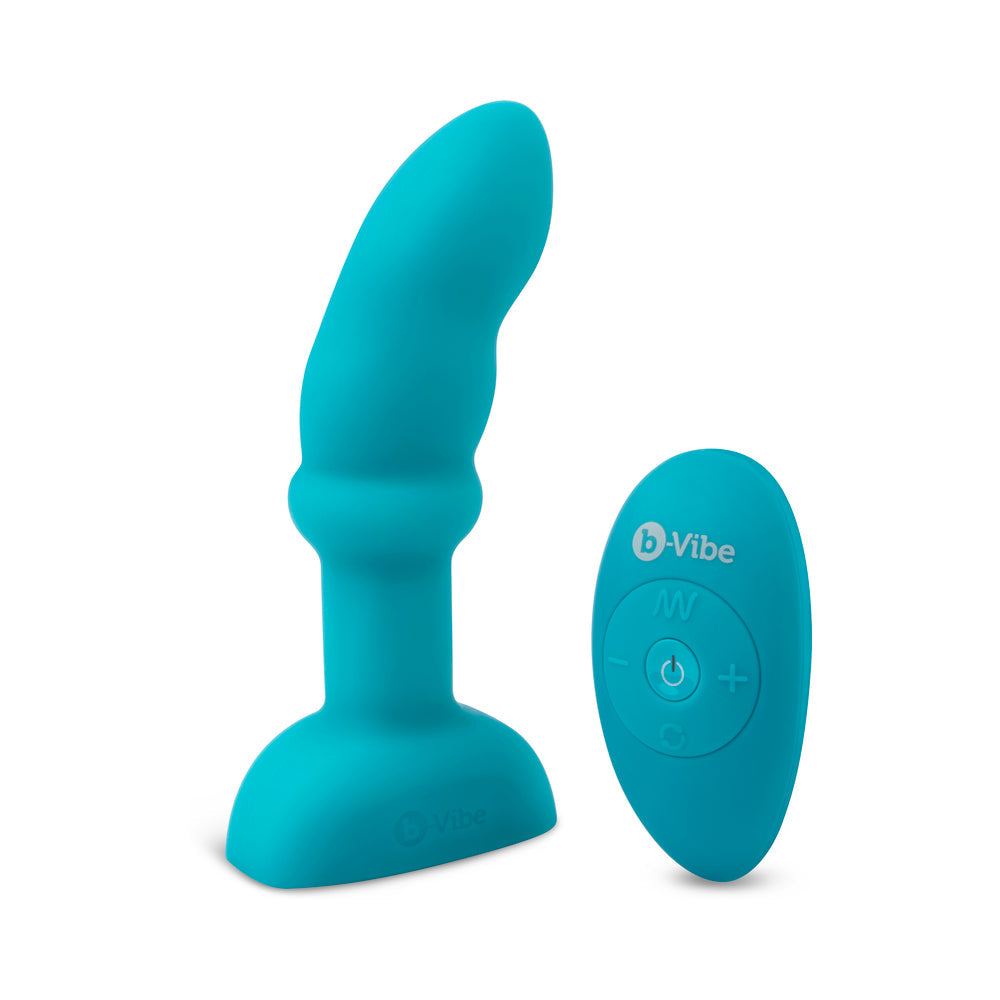 b-Vibe Remote Control Rimming P-Spot Plug – Blue – Prostate Stimulating Plug