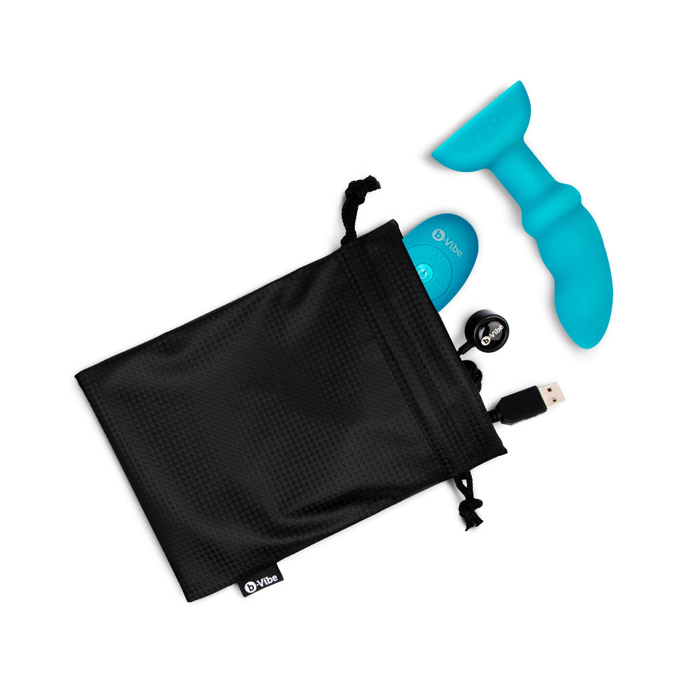 b-Vibe Remote Control Rimming P-Spot Plug – Blue – Prostate Stimulating Plug