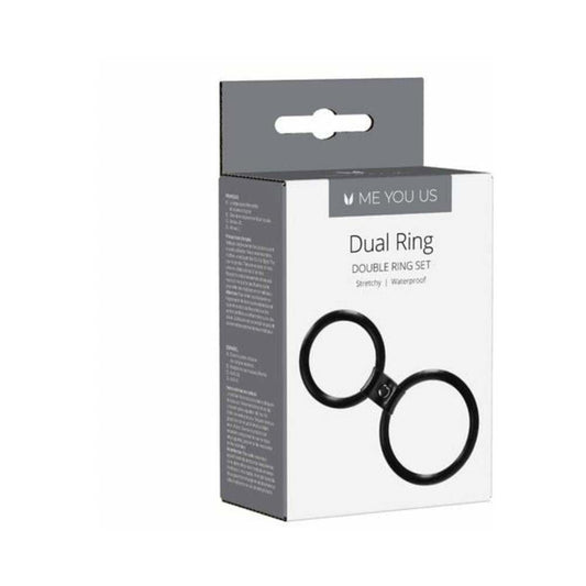 Me You Us Dual Ring Double Cockring Set – Black